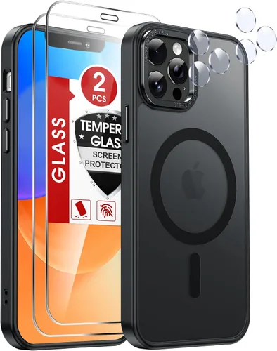 Vista 45 de LeYi Funda para iPhone XR: con protector de pantalla X2 + 2 funda para cámara [compatible con MagSafe] Funda protectora magnética i iphoneXR