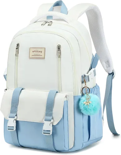Vista 8 de Caoroky knight Mochila de viaje para laptop para mujeres y niñas, mochila de escuela primaria y secundaria, mochilas universitarias, mochila Negro