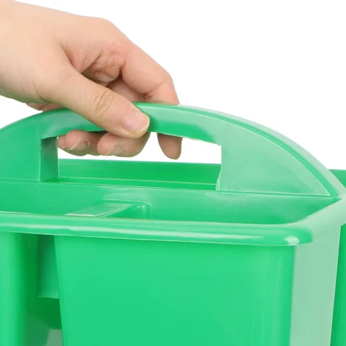 Vista 4 de Zerodeko Cesta de almacenamiento de herramientas multiusos con compartimentos, organizador de mano para herramientas de limpieza, maquillaje