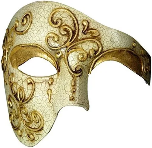 Vista 7 de Yacanna Máscara de mascarada para hombre, máscara veneciana cortada con láser para hombre