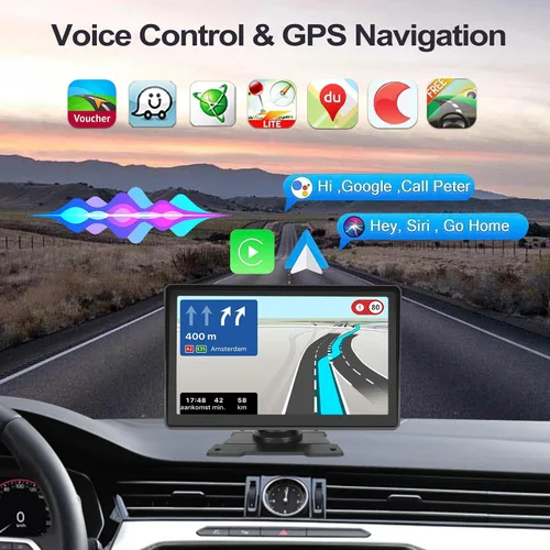 Vista 2 de Carplay inalámbrico de 7 pulgadas y reproductor multimedia automático con pantalla táctil Android, estéreo para automóvil con enlace