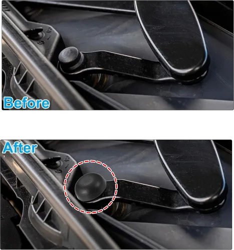Vista 3 de ACROPIX Tapa de tuerca de brazo de limpiaparabrisas delantero, color negro, para Ford Edge 2007-2014, paquete de 1