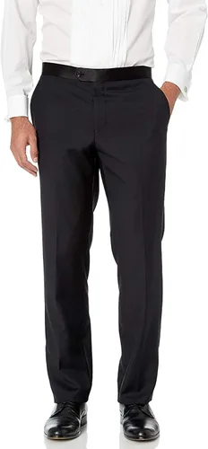Vista 4 de Traje de esmoquin formal de dos piezas con solapa de muesca de Super 140 para hombre, Negro