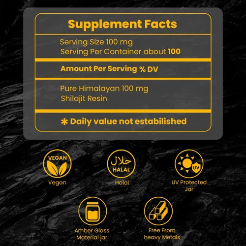 Vista 9 de Shilajit puro del Himalaya, suplemento mineral traza para mujeres y hombres, resina Shilajit natural y auténtica en botella de vidrio ámbar, ácido