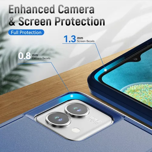 Vista 5 de Funda para Moto G Stylus 5G 2023, con protector de pantalla, [probada contra caídas de grado militar], funda protectora resistente a prueba de Azul
