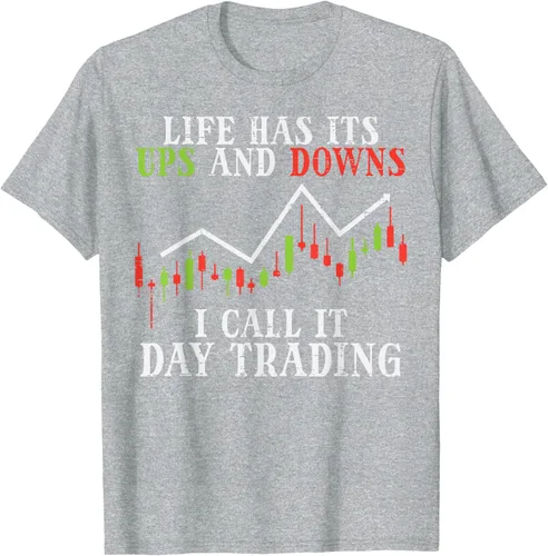 Vista 33 de Life Ups And Downs Day Trading Crypto Stock Market Trader T-Shirt, Negro