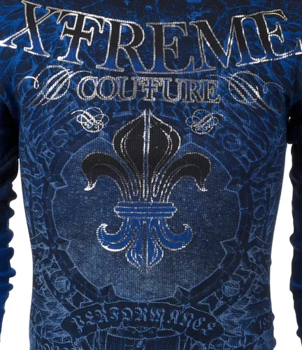 Vista 5 de Xtreme Couture by Affliction - Camisa térmica para hombre, color azul honorable, Azul
