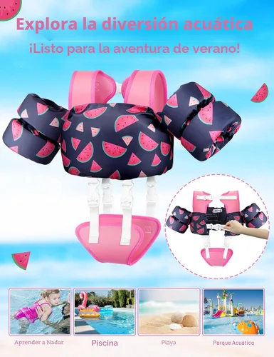 Vista 7 de Vvinca Puddle Kid Jumper for 13-30-66 Lbs,Toddlers Pool Floaties for 1-10 01-Sandía