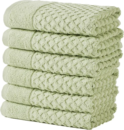 Vista 99 de Great Bay Home - Toallas de mano 100% algodón blanco, 6 toallas de baño suaves para manos, altamente absorbentes y de secado rápido, colección 01