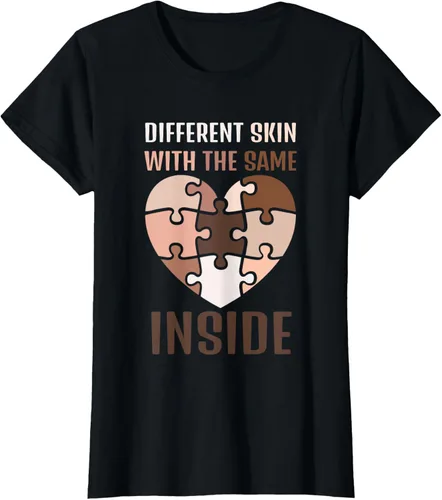 Vista 36 de Camiseta con texto en inglés "Black History Month Different Skin With The Same Love Inside