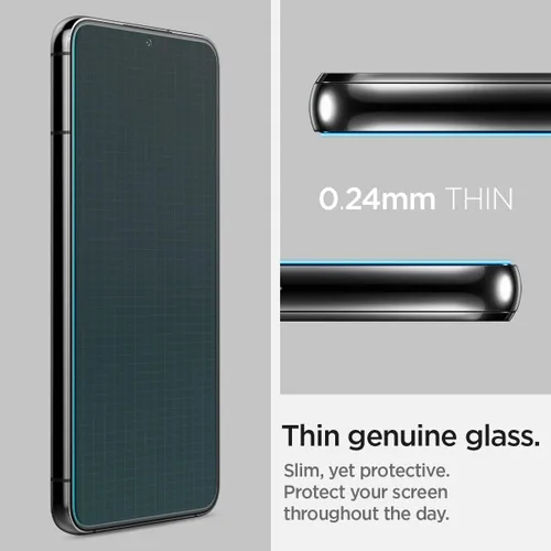 Vista 8 de Spigen Protector de pantalla de vidrio templado [Glas.tR EZ Fit] diseñado para Galaxy S22 [compatible con fundas], paquete de 2 9H Hardness