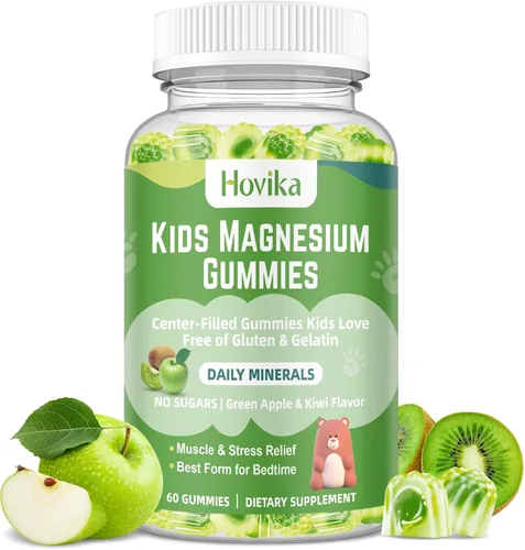 Vista 15 de Gominolas de magnesio para niños - Glicinato de magnesio, citrato, prebiótico, zinc - Complejo de magnesio para niños y adultos, gomitas calmantes