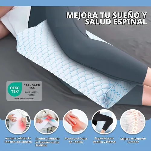 Vista 4 de puredown® Almohada de rodilla para dormir de lado, almohada de elevación de piernas para dormir de lado, almohada entre las piernas para alinear