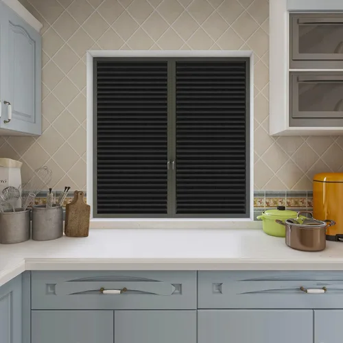 Vista 4 de Persianas para ventanas sin necesidad de perforación, persianas temporales inalámbricas sin herramientas adhesivas plisadas, persianas opacas