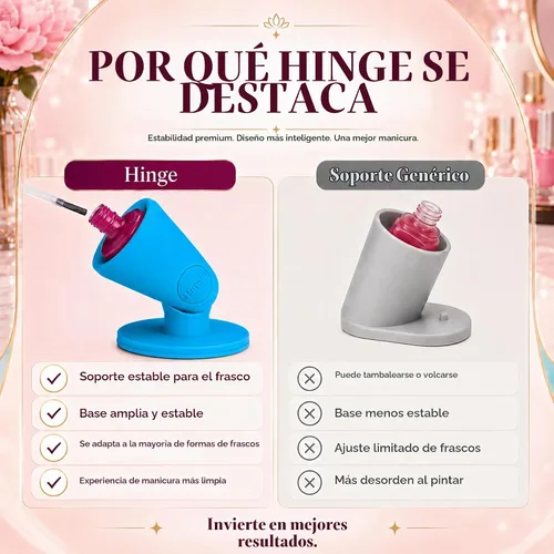 Vista 7 de tweexy Soporte para frasco de esmalte de uñas con bisagra Soporte antiderrame para esmalte de uñas, inclinado, succión IntelliStick Airlock