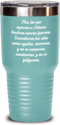 Vista 4 de Isaías 40:31 regalos católica cristianas vaso en espanol con versículos de la biblia para padres Negro