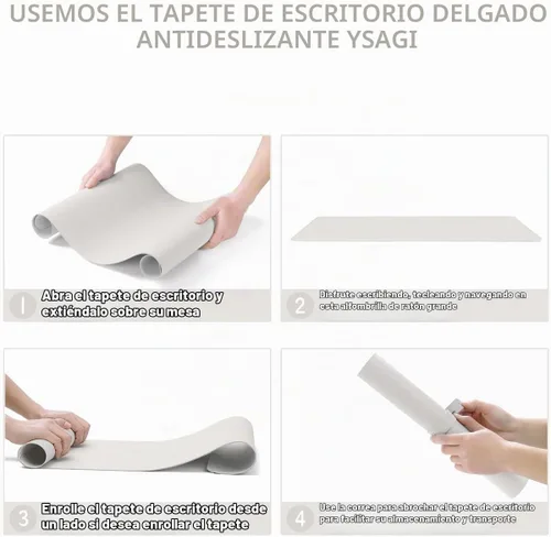 Vista 7 de YSAGi Alfombrilla de Escritorio de Cuero Antideslizante, Alfombrilla de Teclado para Escritorio de Computadora Portátil Impermeable, Protector