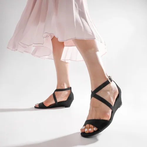 Vista 6 de DREAM PAIRS - Sandalias de tacón bajo con correa de tobillo para mujer