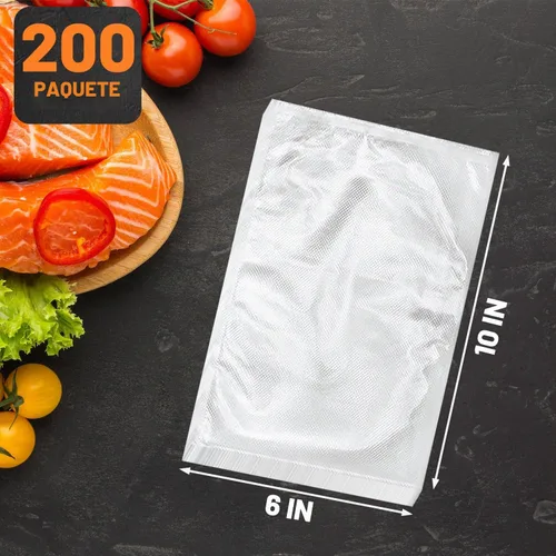 Vista 5 de Bolsas de sellado al vacío de 200 pintas, sin BPA, bolsas de sellado al vacío de 6 x 10 pulgadas para protector de alimentos, sellado de comida