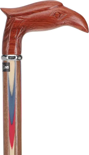 Vista 4 de Royal RC Canes Bastón para caminar con águila cromada de alta calidad, bastón y palo patriótico de mezclilla azul para hombres y mujeres, 37.5