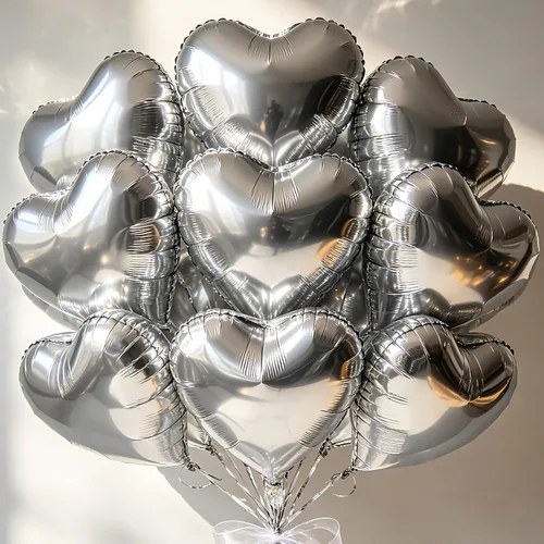 Vista 24 de 100 globos en forma de corazón de 5 pulgadas, globos de aluminio de Mylar de papel de aluminio para decoración de mujeres y niñas, día de San