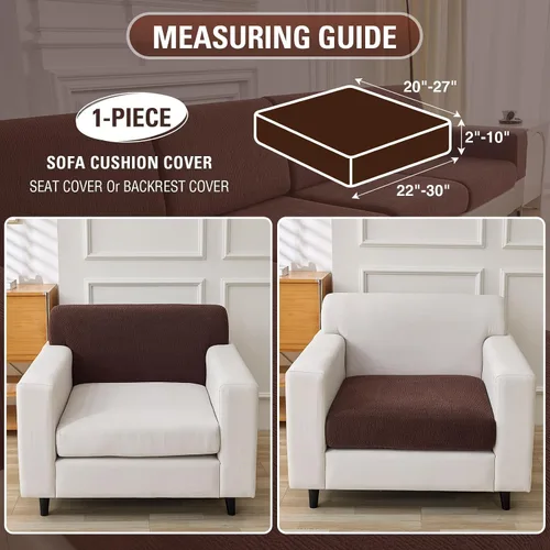 Vista 2 de Fundas de Cojines para Sofá Fundas para Sofás Seccionales Elásticas Lavables Suaves Fundas de Cojines de Asiento Protector de Muebles Fundas