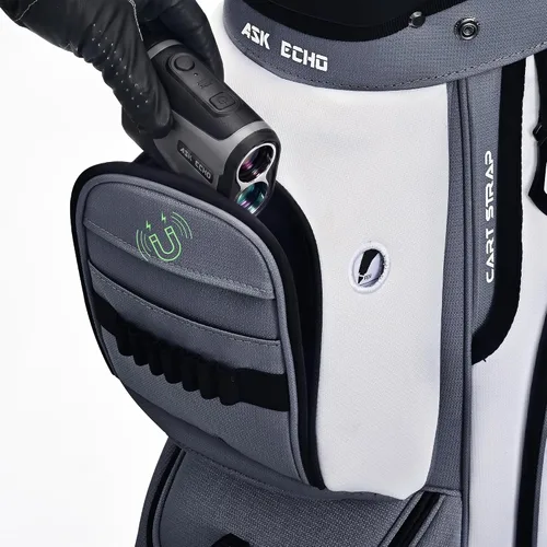 Vista 4 de ASK ECHO Soundless-Series - Bolsa para carrito de golf con 15 divisores, parte inferior con bloqueo de agarre