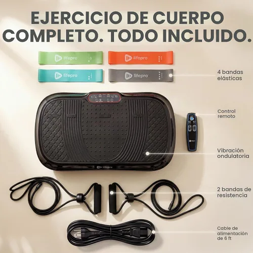 Vista 9 de Lifepro Máquina de ejercicios con placa de vibración Waver con 99 Negro