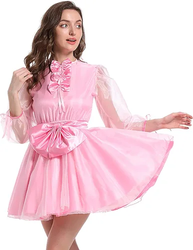 Vista 5 de Disfraz francés de sirvienta para mujer, vestido de Lolita con lazo