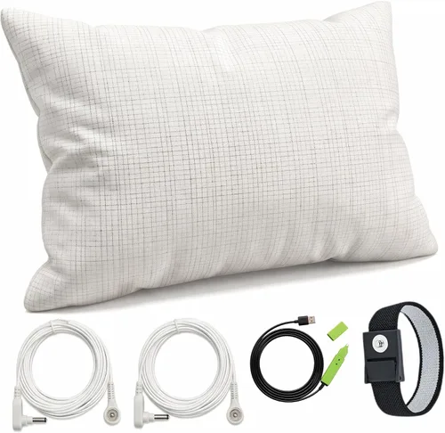 Vista 11 de Amradield Grounding - Sábana bajera 10% fibra plateada, 90% algodón, 80 x 78 x 15 pulgadas, protección Faraday, sábanas bajeras de tela de algodón