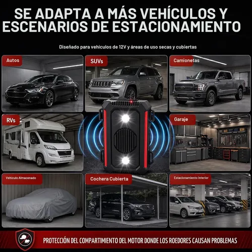 Vista 8 de Repelente ultrasónico de roedores de ardillas de plagas 2026 para motores