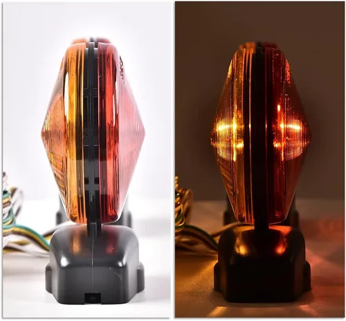 Vista 3 de G-PLUS Kit de luces magnéticas universales de 12 V, luces traseras, intermitentes, kit de luces de remolque magnéticas, color rojo y ámbar, 20 pies