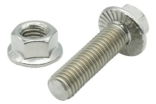 Vista 4 de Tornillos de brida de acero inoxidable, pernos de brida, kit de hardware de colector de escape (pernos y tuercas) M10X1.0.197-1.378 in (paquete de 6)