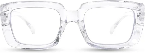 Vista 13 de Oprah Style - Lentes de lectura para mujer, de gran tamaño, con bloqueo de luz azul, para lectura de computadora con bisagra de resorte