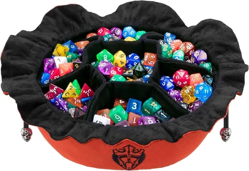 Vista 10 de CardKingPro Bolsas para Dados Inmensos con Bolsillos - Negro - Capacidad para más de 150 Dados - Ideal para Acaparadores de Dados [Diseño Patentado]