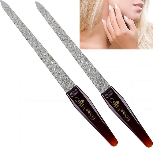 Vista 8 de CS16 Lima de uñas de metal zafiro para uñas naturales de uñas y pies, 3.5 pulgadas, doble cara gruesa y fina para manicura y pedicura