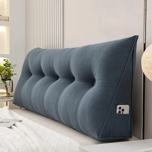 Vista 7 de Almohada grande triangular para respaldo, almohada de lectura suave para relleno, cojín lumbar para el hogar, lavable para dormitorio, sofá cama