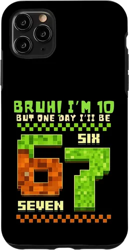Vista 13 de Bruh I'm 10 But One-Day I'll Be 67 Retro 10th Birthday Kids Case for iPhone 17