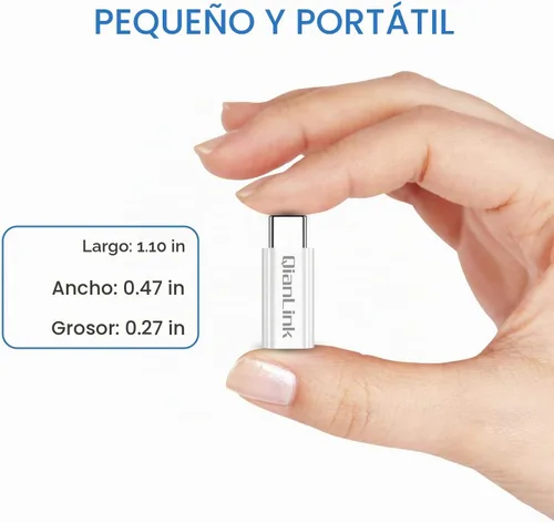 Vista 5 de Adaptador mini USB a USB C, (paquete de 2) Mini USB hembra a USB C macho, conversión de carga y sincronización de datos compatible con Samsung