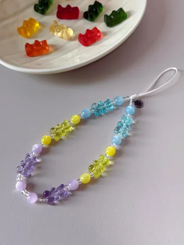 Vista 17 de Drawwind Correa con cuentas para teléfono con pulsera universal, cordón para teléfono celular lindo, pulsera de muñeca con cuentas, cadena de hilo