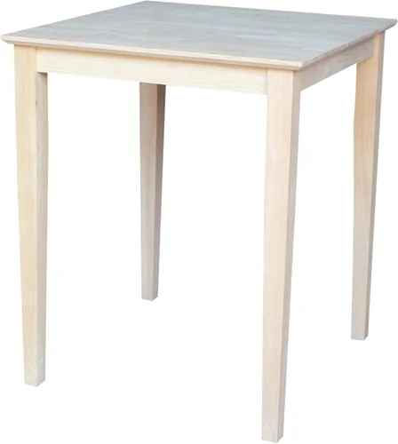Vista 10 de IC International Concepts Mesa de comedor con parte superior de madera maciza, 30 pulgadas de alto, negro