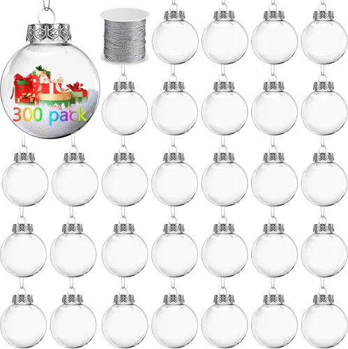Vista 11 de Wettarn 12 bolas de adornos de Navidad transparentes de 4 pulgadas