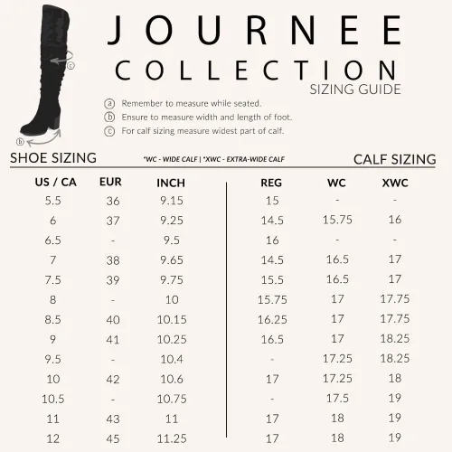 Vista 5 de Journee Collection Botas Kaison de cuero vegano con cremallera sobre la rodilla y tacón de bloque para mujer regular y ancha