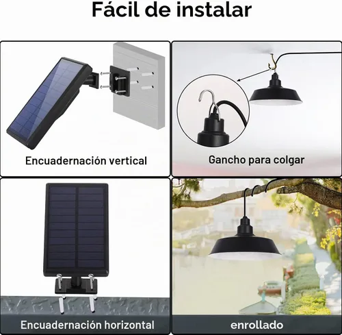 Vista 5 de Luces colgantes LED con energía solar, paquete de 2