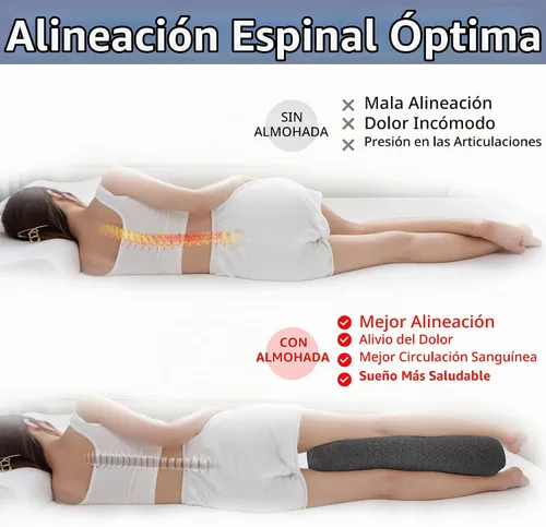 Vista 5 de Almohada de rodilla Half Moon Bolster, almohada de espuma viscoelástica para aliviar el dolor de espalda, cuña lumbar redonda para piernas que