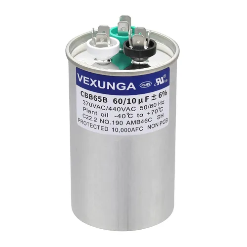 Vista 71 de VEXUNGA Capacitor Dual de Arranque Redondo A/C de 50/5 uF 50+5 MFD 370VAC o 440VAC CBB65 CBB65B Capacitores de Aire Acondicionado para Motor