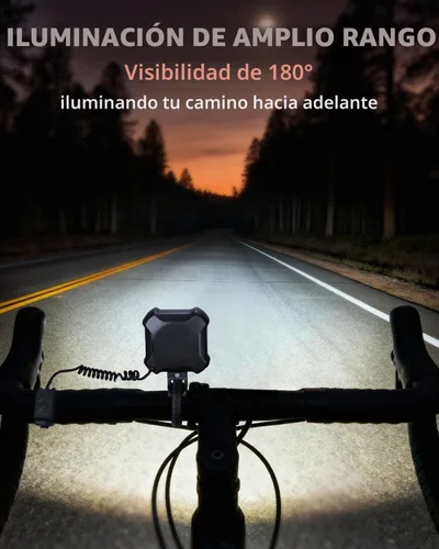 Vista 5 de WSDCAM Bocina de bicicleta de 140 dB con luz delantera y trasera, interruptor de control de campana de bicicleta 2 en 1, luz LED, recargable a