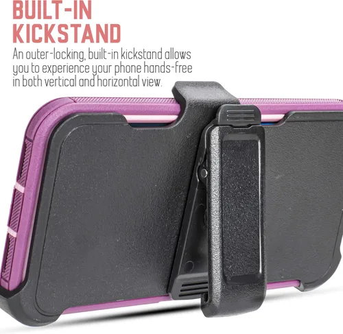 Vista 5 de Funda protectora para Google Pixel 4XL integrada, resistente a prueba de golpes, funda protectora de cuerpo completo con soporte y clip giratorio