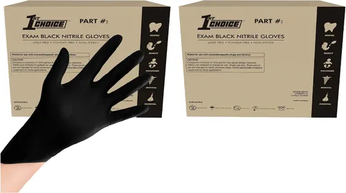 Vista 9 de 1st Choice Black 4 mil Nitrile Disposable Gloves Food Safe Medical Grade
