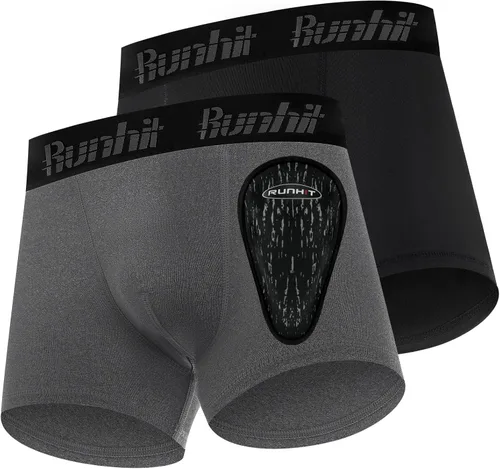 Vista 9 de Runhit Calzoncillos de compresión para niños con copa de béisbol para niños, con copa atlética protectora suave